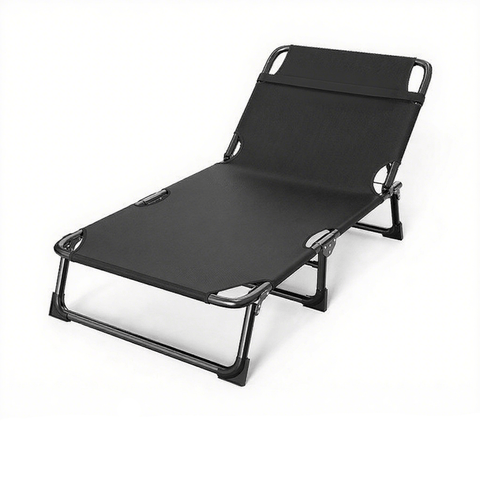 Folding Lounger Zero Gravity Recliner Garden Sun Chair - Black