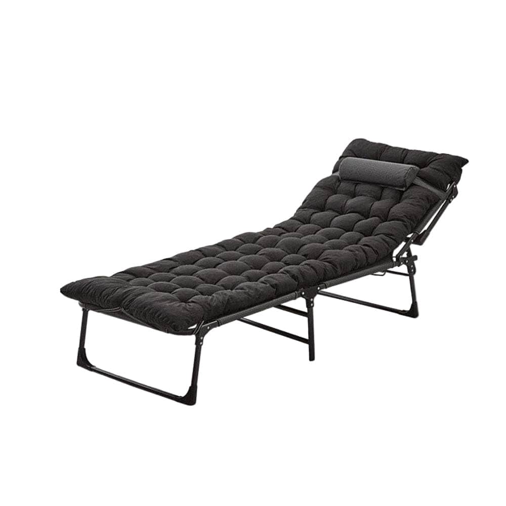 Folding Lounger Zero Gravity Recliner Garden Sun Chair - Grey Fabric