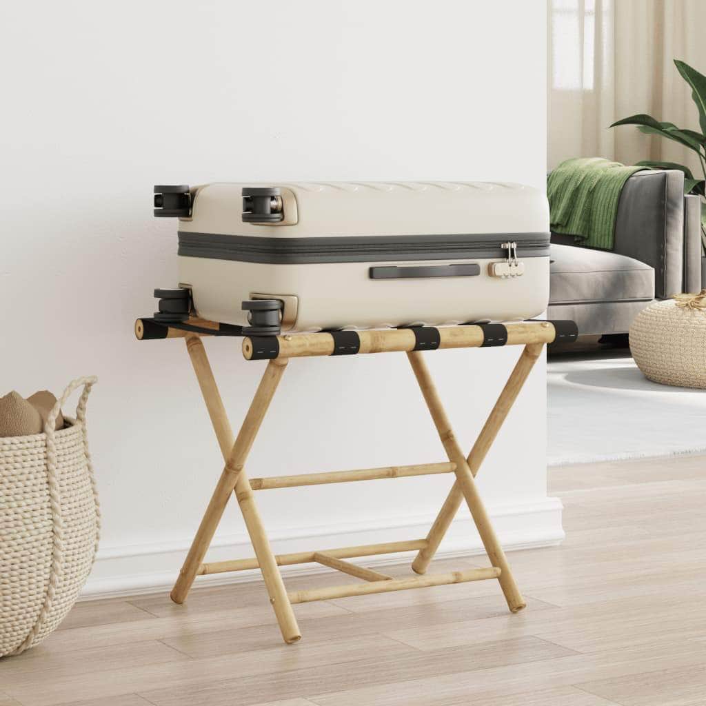 Folding Luggage Rack Bamboo