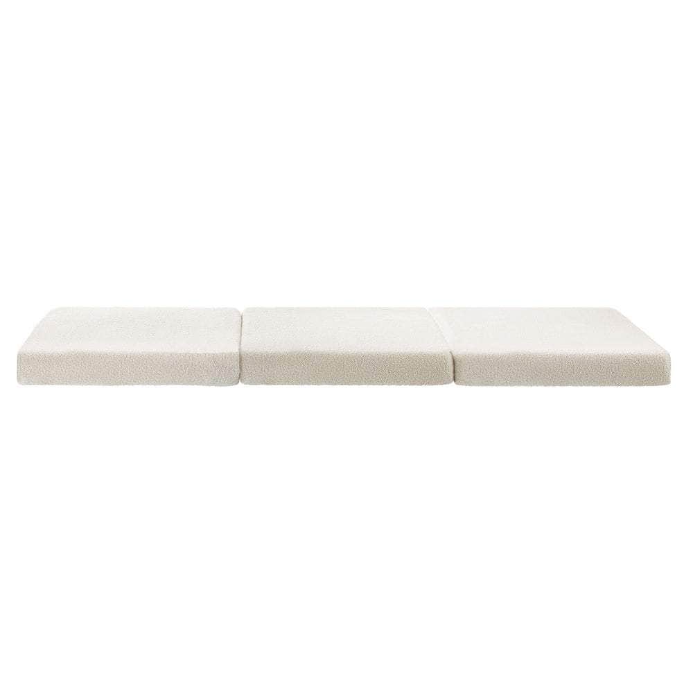 Folding Mattress Sherpa Fleece Foam 3-fold Single