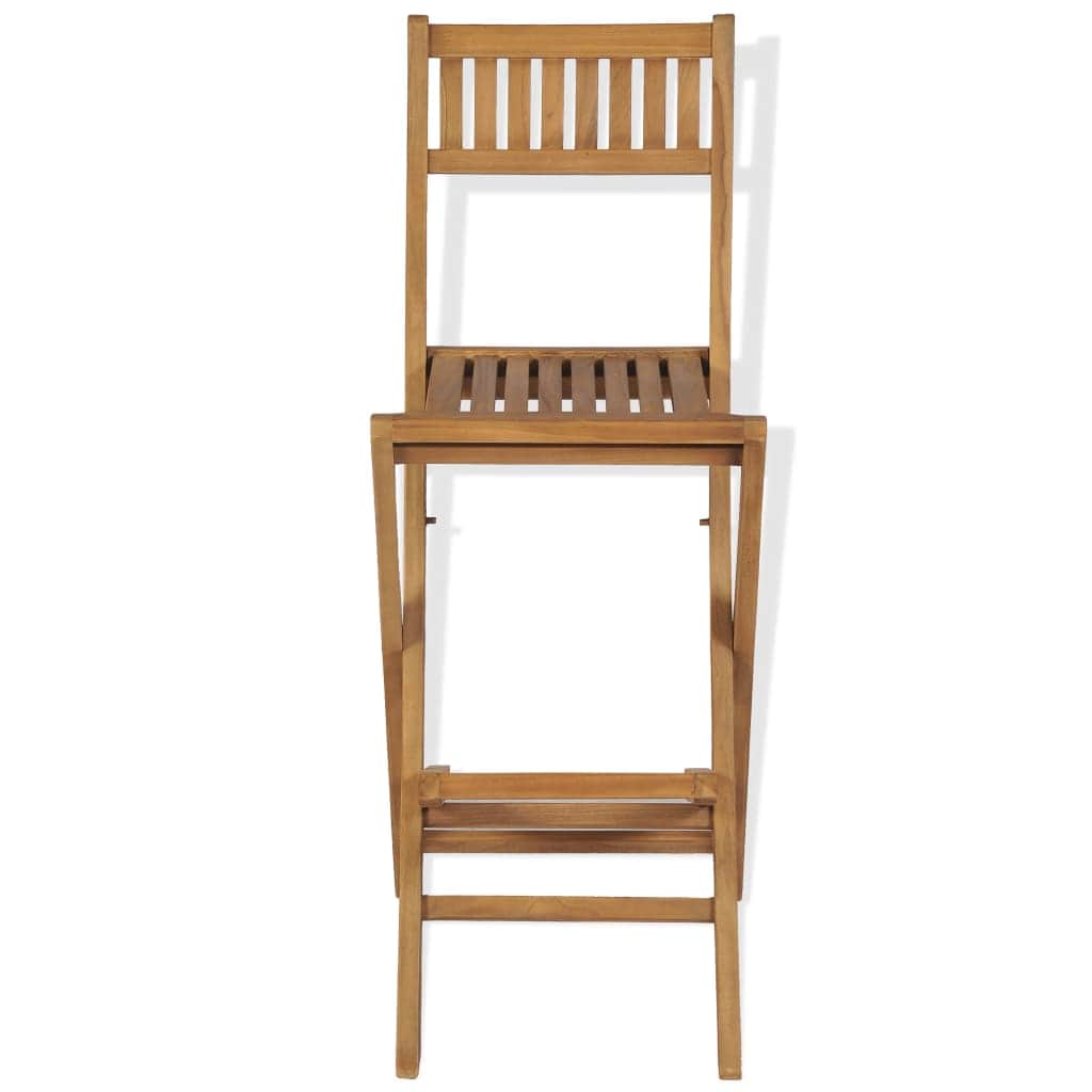 Folding Outdoor Bar Stools 2 pcs Solid Teak Wood - Simple deals