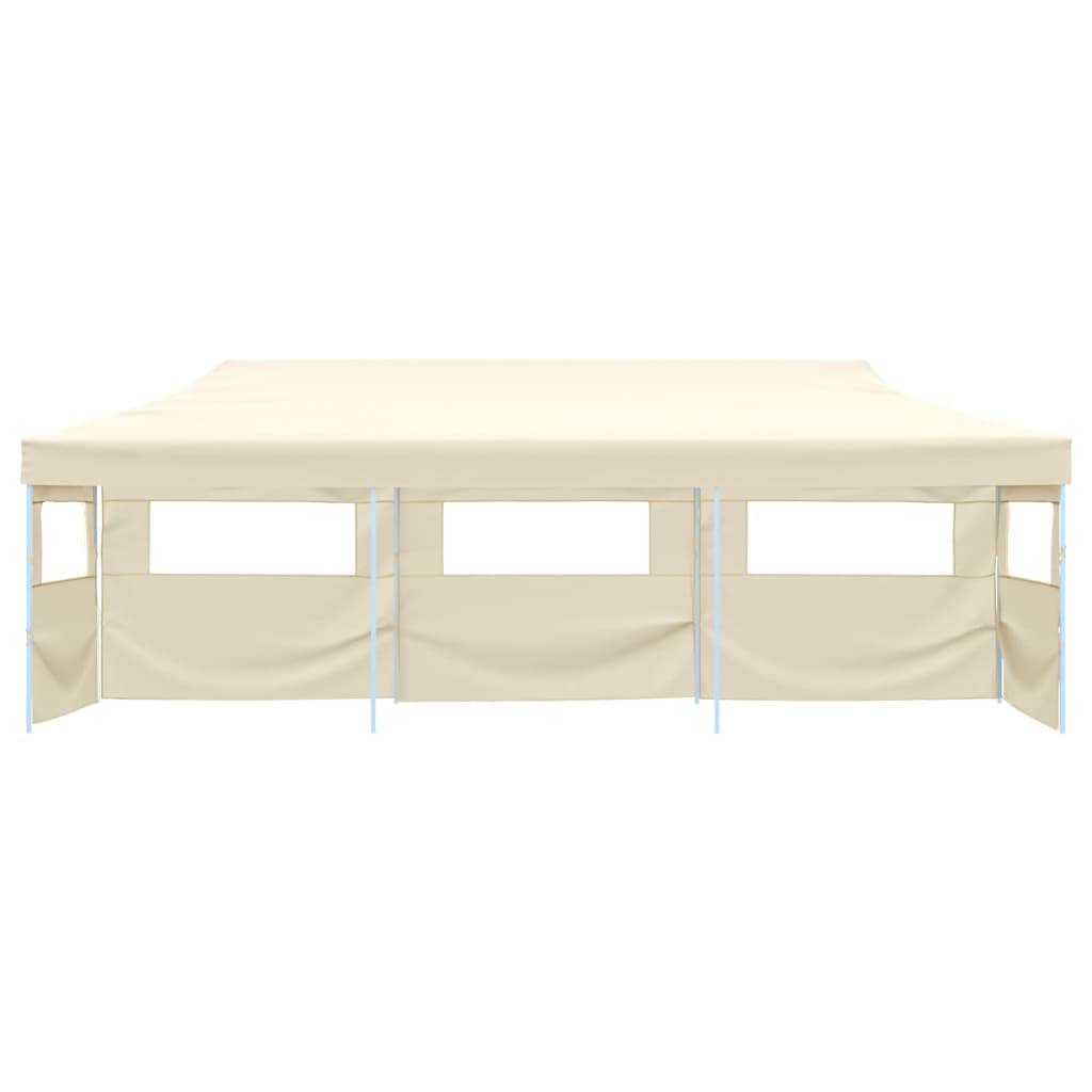 Folding Pop-up Party Tent with 5 Sidewalls  Cream