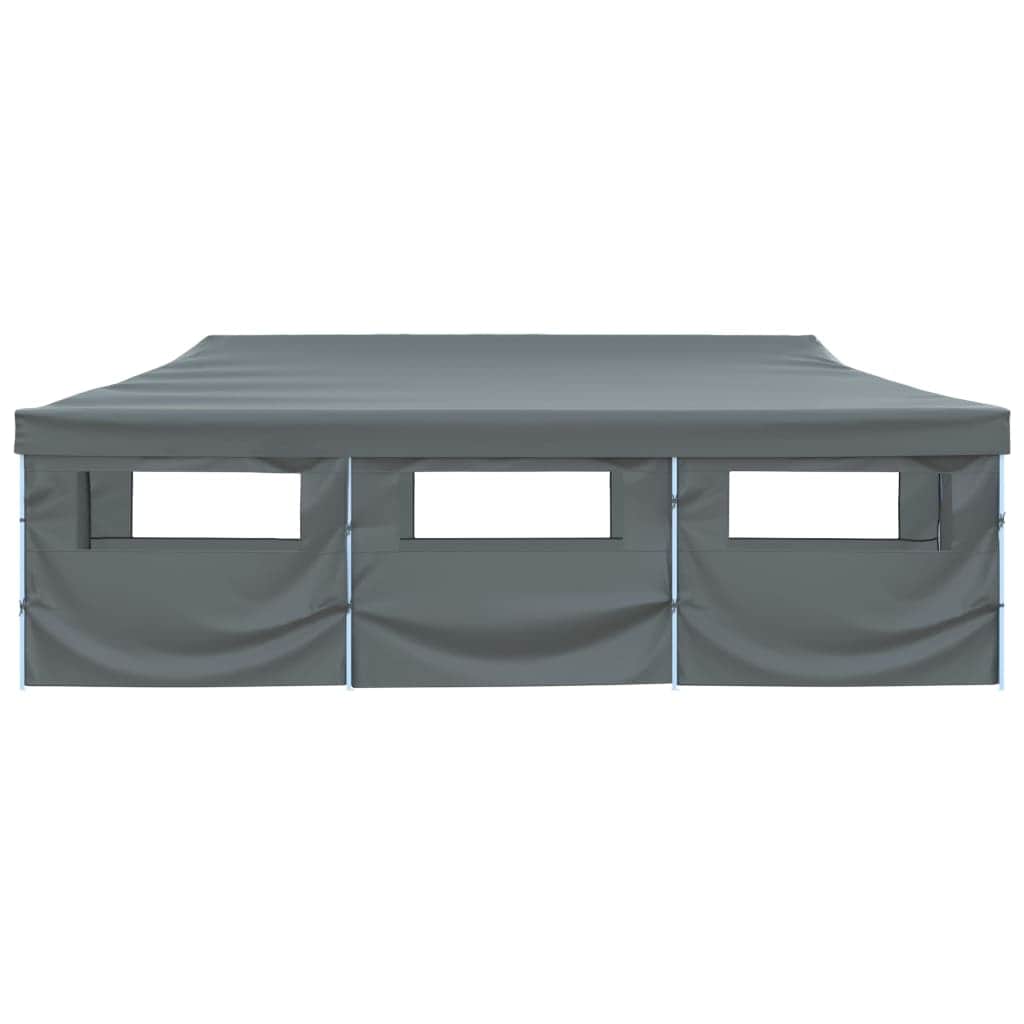Folding Pop-up Party Tent with 8 Sidewalls Anthracite
