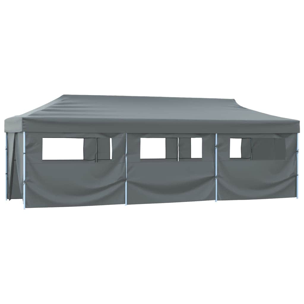 Folding Pop - up Party Tent with 8 Sidewalls Anthracite - Simple deals
