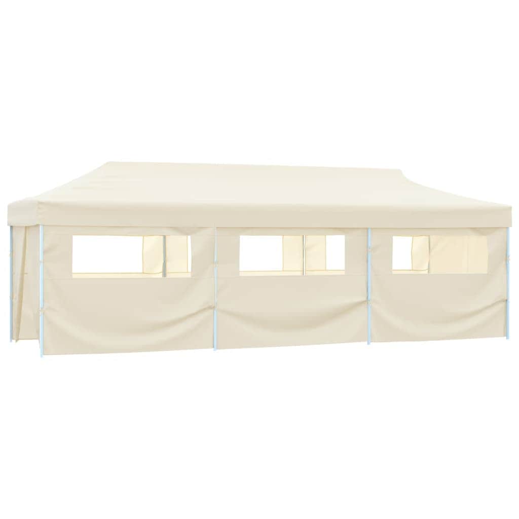 Folding Pop-up Party Tent with 8 Sidewalls  Cream