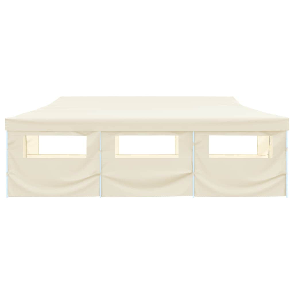 Folding Pop-up Party Tent with 8 Sidewalls  Cream
