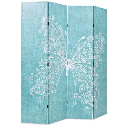 Folding Room Divider  Butterfly Blue