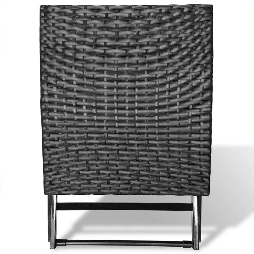 Folding Stool Poly Rattan Black - Simple deals