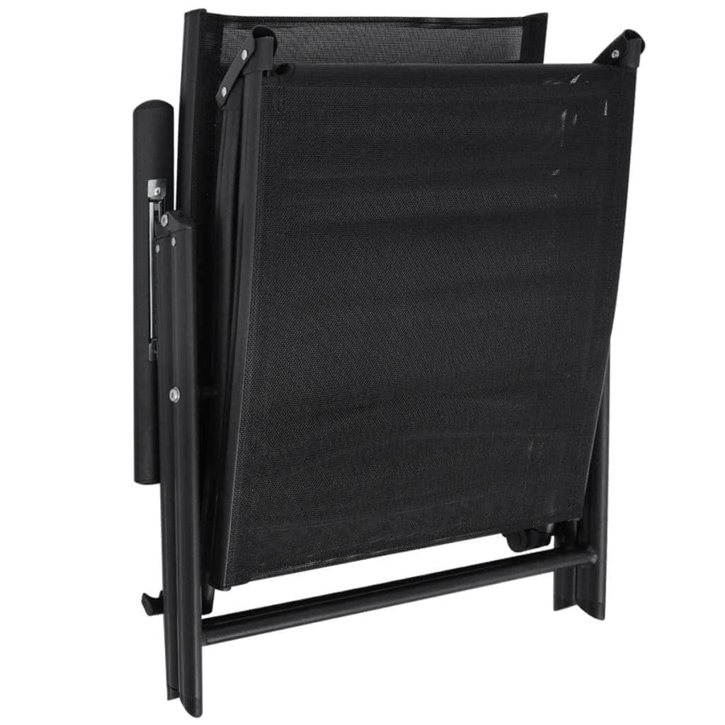 Folding Sun Lounger Aluminium Black - Simple deals