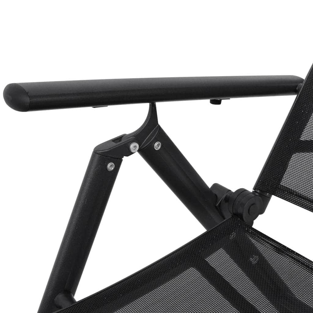 Folding Sun Lounger Aluminium Black - Simple deals