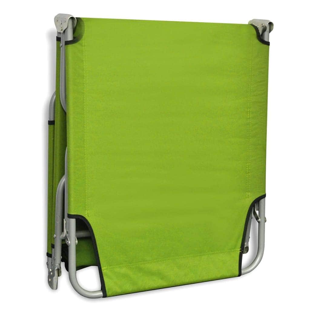 Folding Sun Lounger Powder - coated Steel Apple Green - Simple deals