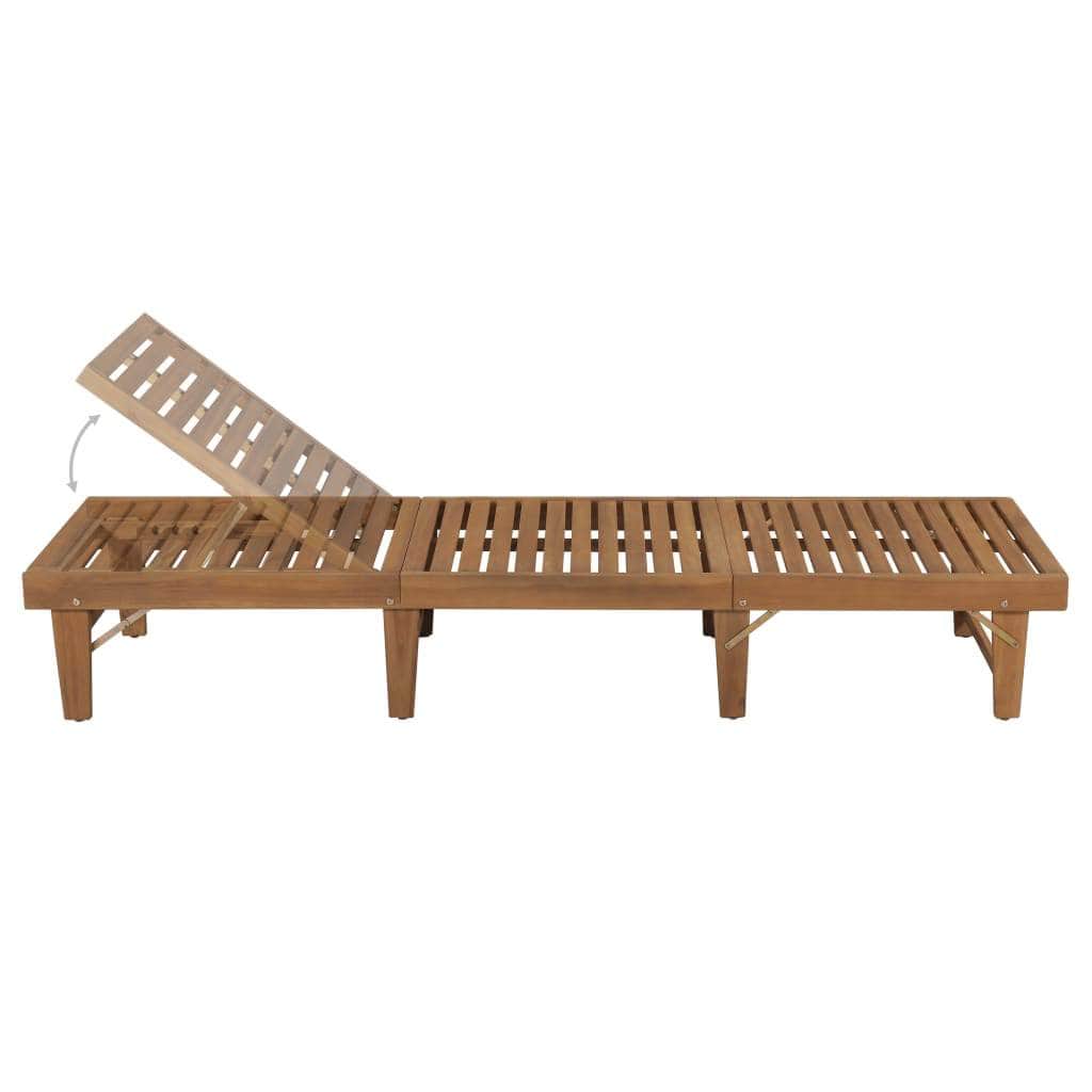 Folding Sun Lounger Solid Acacia Wood - Simple deals