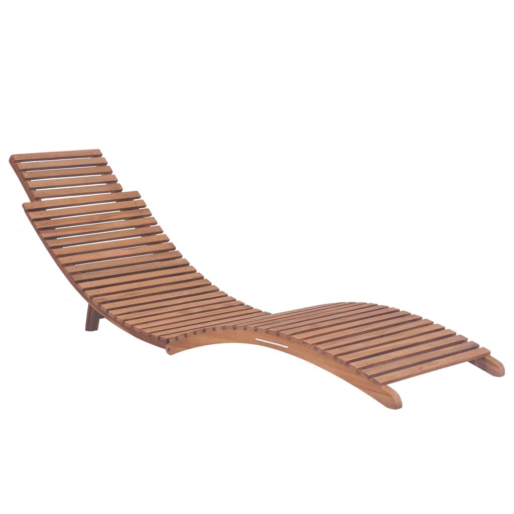 Folding Sun Lounger Solid Teak Wood - Simple deals
