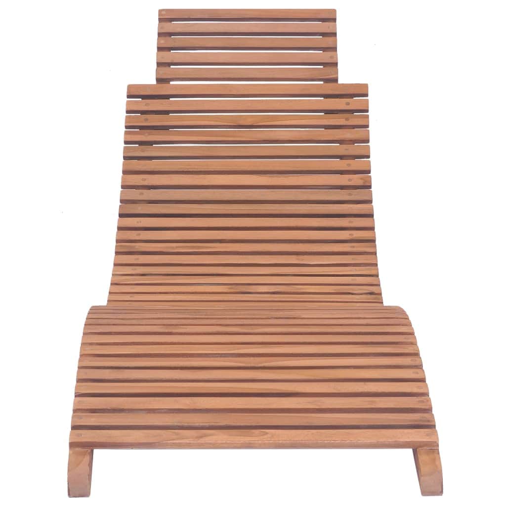 Folding Sun Lounger Solid Teak Wood - Simple deals