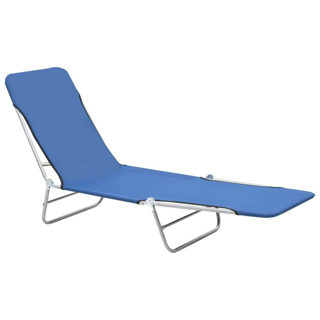 Folding Sun Loungers 2 pcs Steel and Fabric Blue - Simple deals