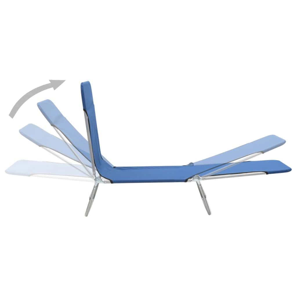 Folding Sun Loungers 2 pcs Steel and Fabric Blue - Simple deals