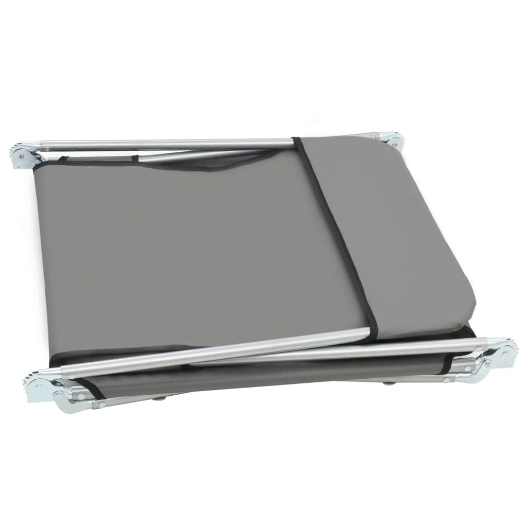 Folding Sun Loungers 2 pcs Steel and Fabric Grey - Simple deals