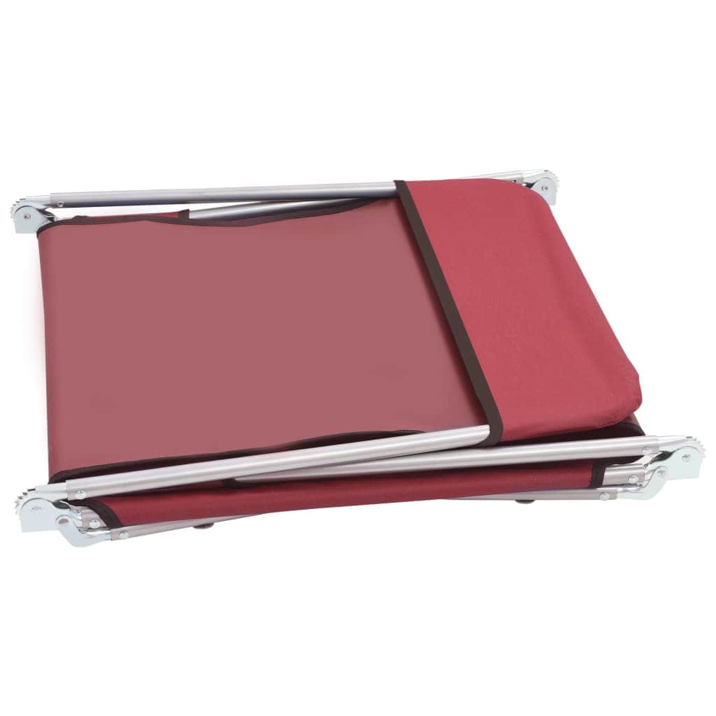 Folding Sun Loungers 2 pcs Steel and Fabric Red - Simple deals