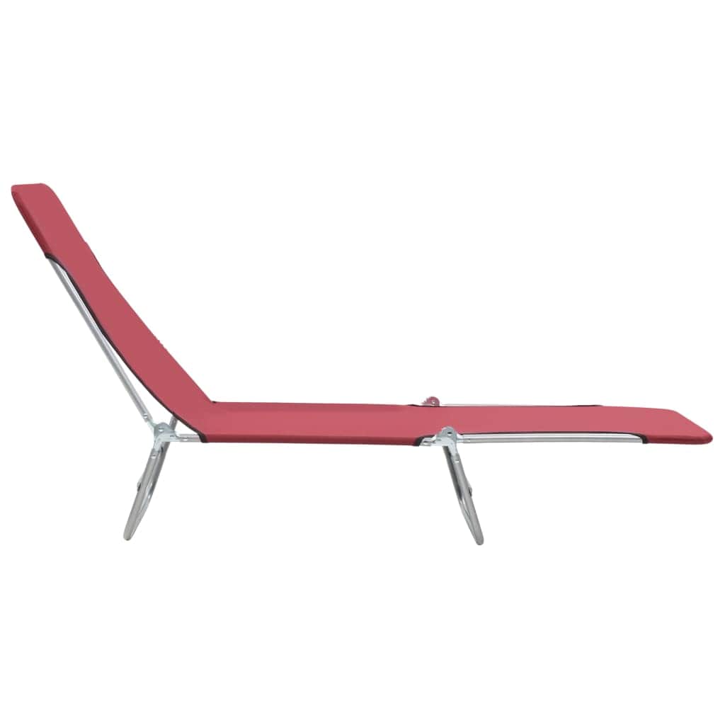 Folding Sun Loungers 2 pcs Steel and Fabric Red - Simple deals