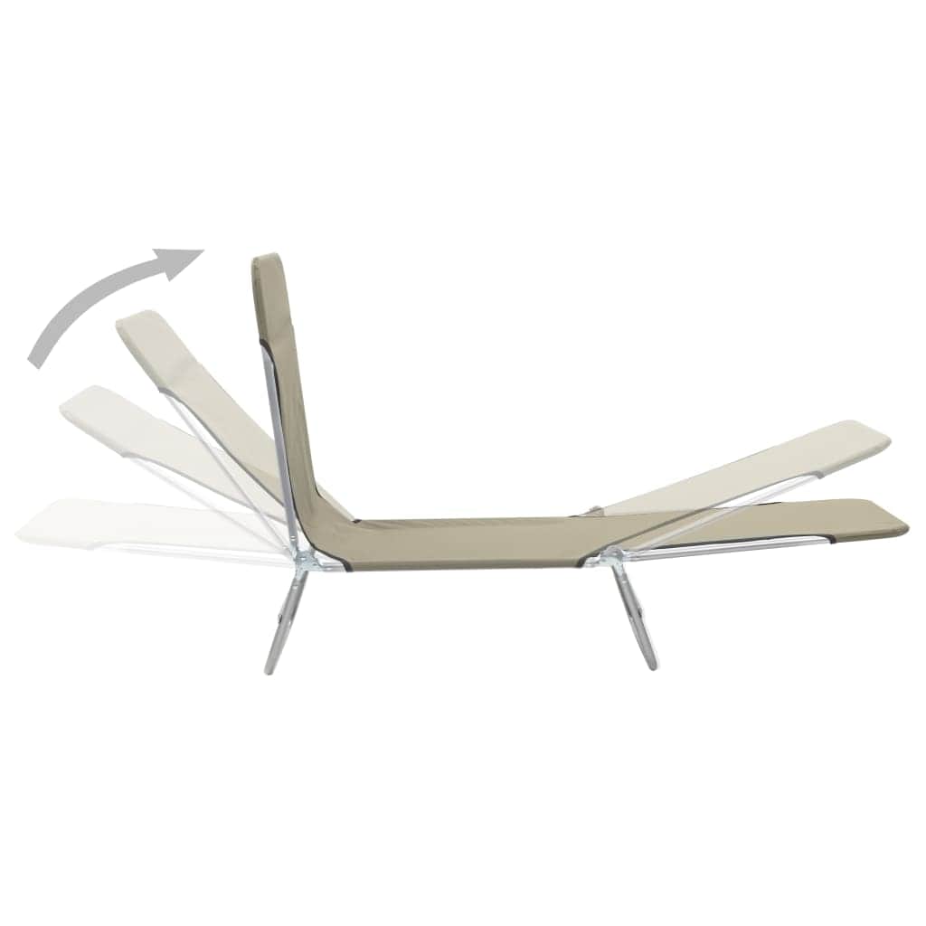 Folding Sun Loungers 2 pcs Steel and Fabric Taupe - Simple deals