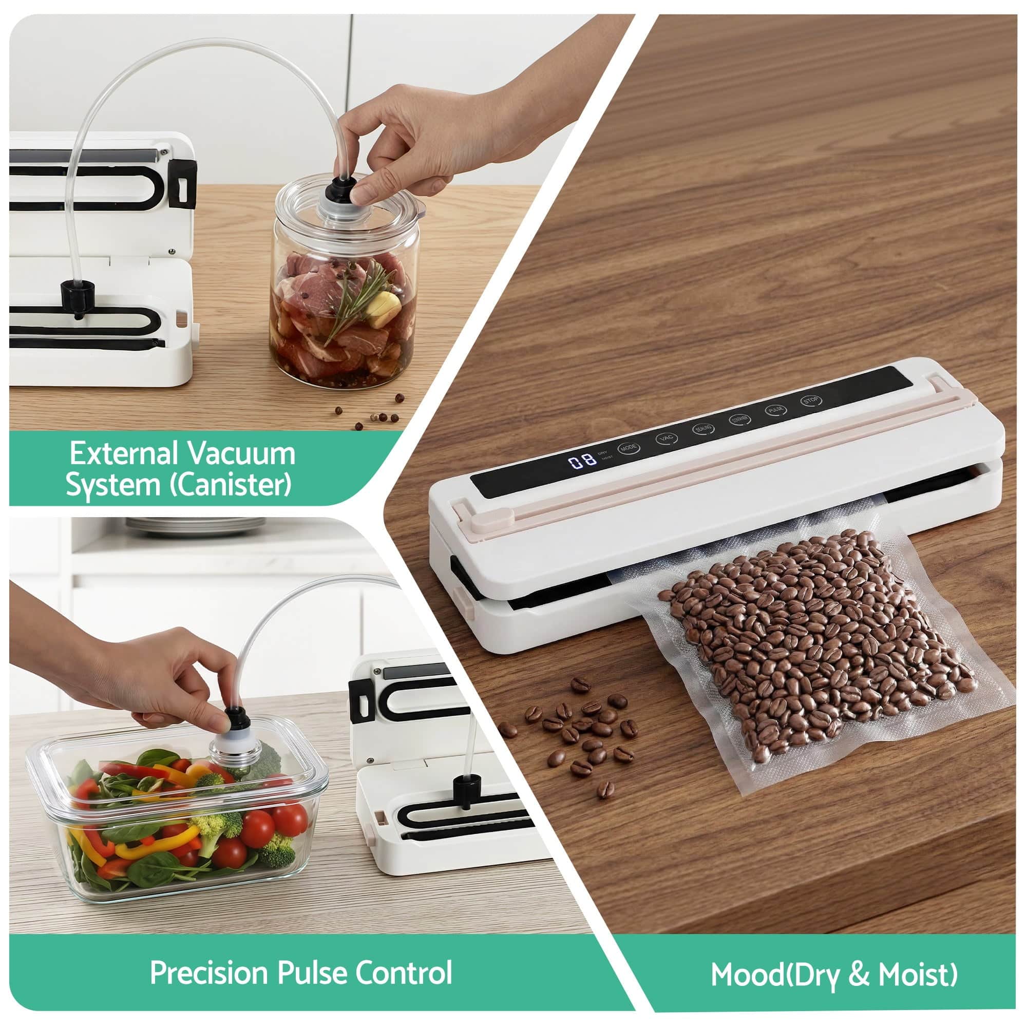 Food Vacuum Sealer Machine 110W Auto Seal 6 Modes Fresh Storage Bags