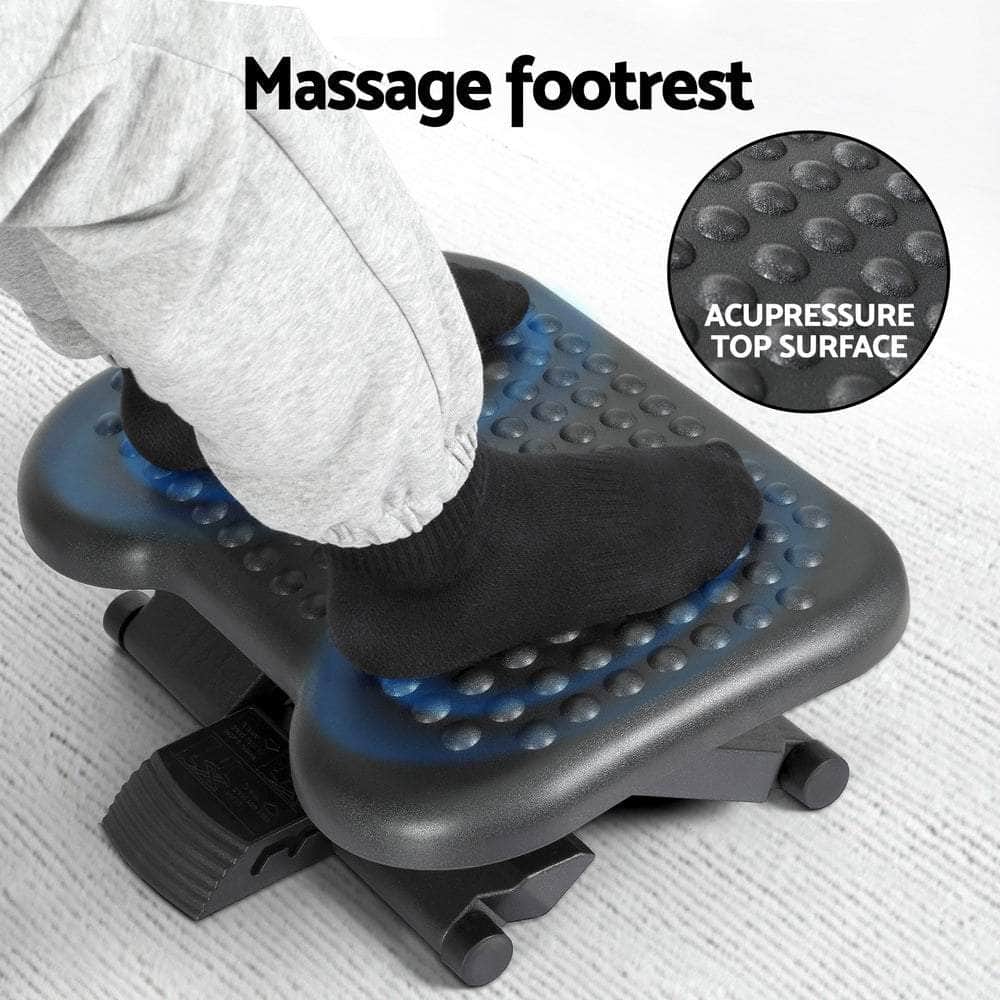 Foot Rest Stool Office Under Desk Angle Adjustable Footrest Massage Black