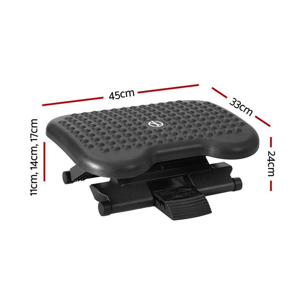 Foot Rest Stool Office Under Desk Angle Adjustable Footrest Massage Black