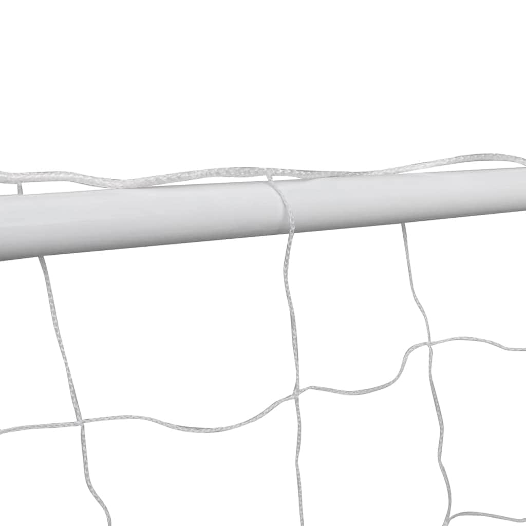Football Goal with Net Steel White