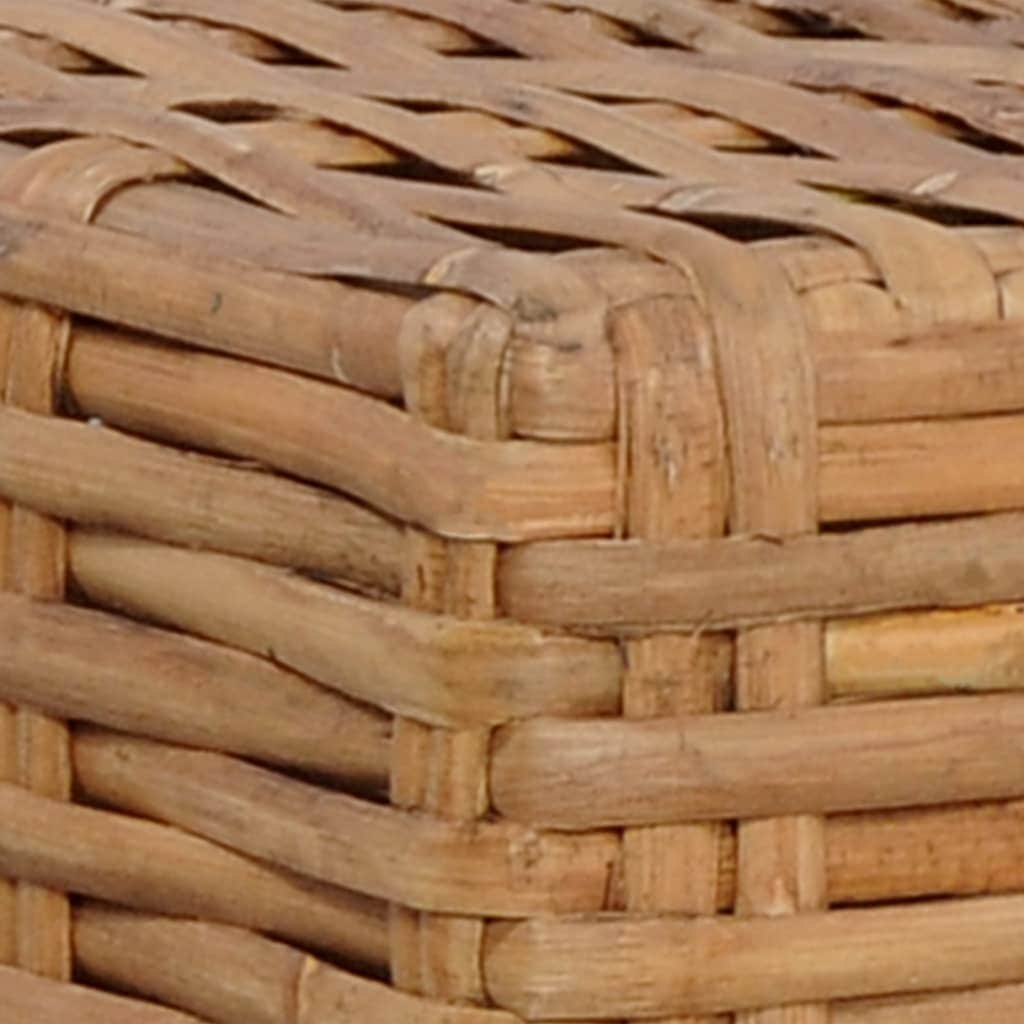 Footrest with Cushion Natural Rattan