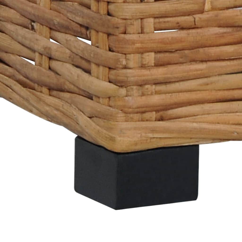 Footrest with Cushion Natural Rattan