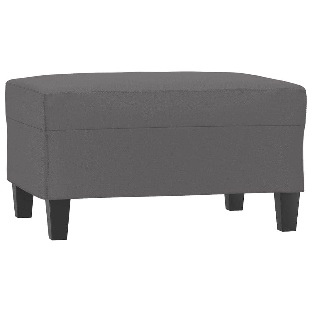 Grey colour - Footstool Grey Faux Leather