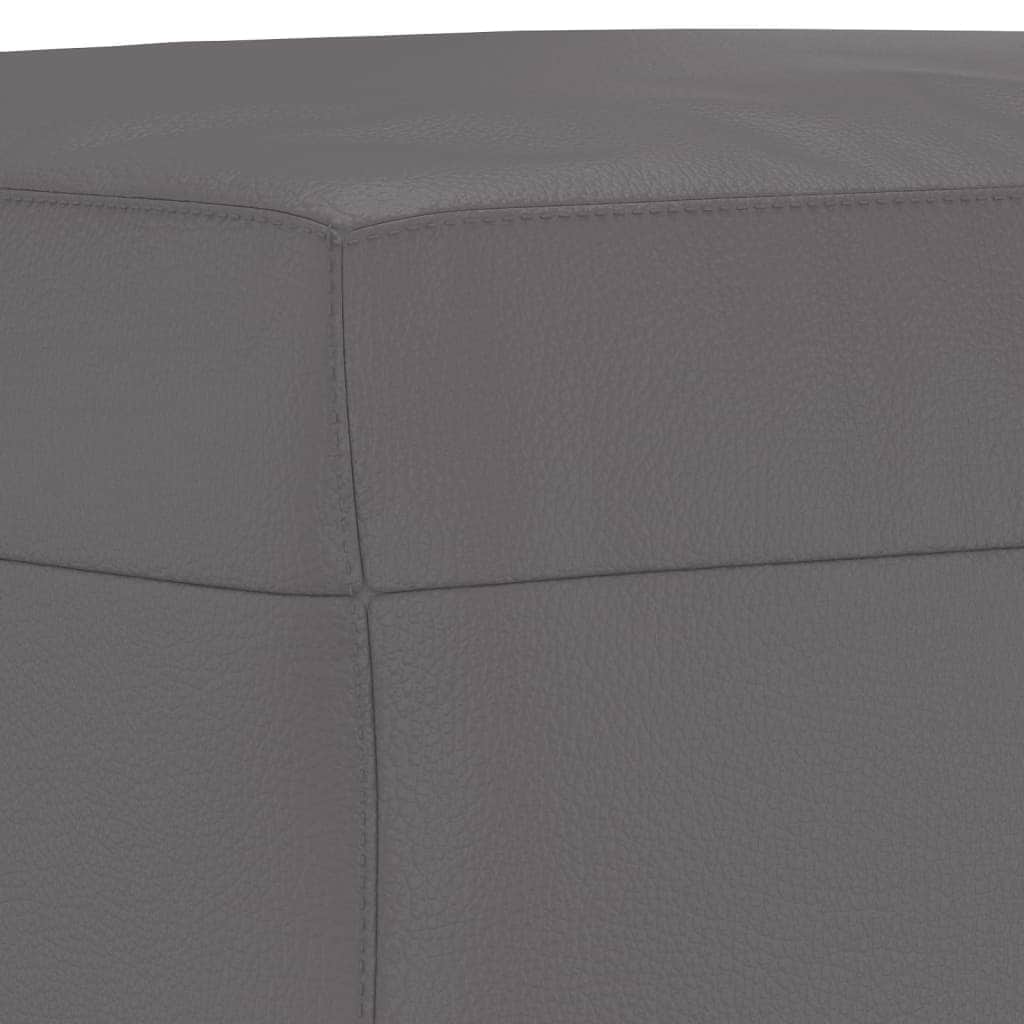 Footstool Grey Faux Leather