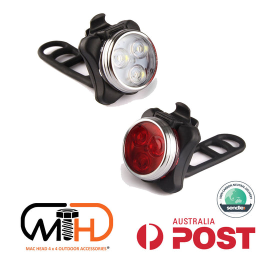 Waterproof Usb Rechargeable Bicycle Bike Lights - Front Rear Tail Light