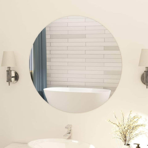 Frameless Mirror Round 80 cm Glass