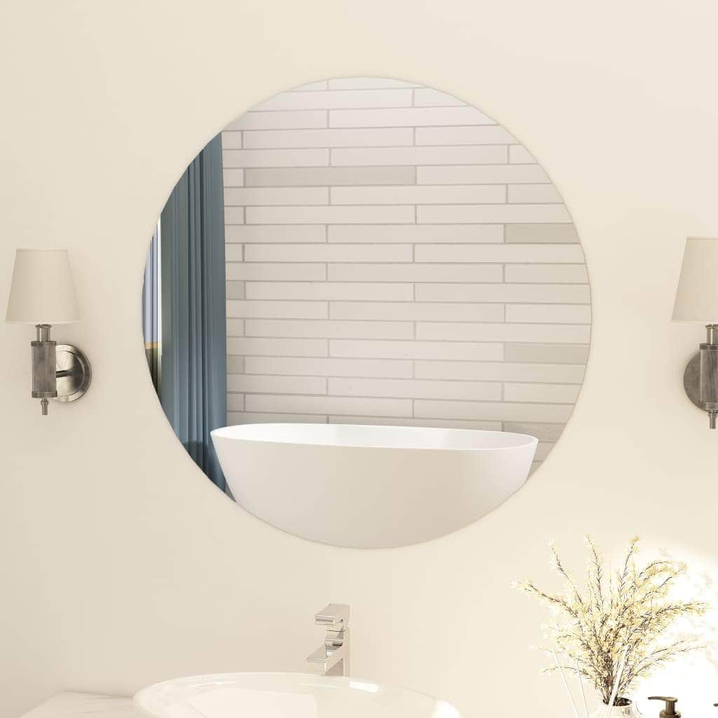 Frameless Mirror Round 80 cm Glass - Simple deals