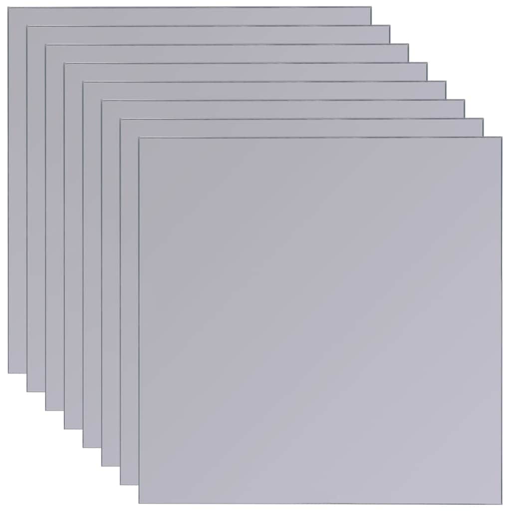 Frameless Mirror Tiles Glass 8 pcs 20.5 cm
