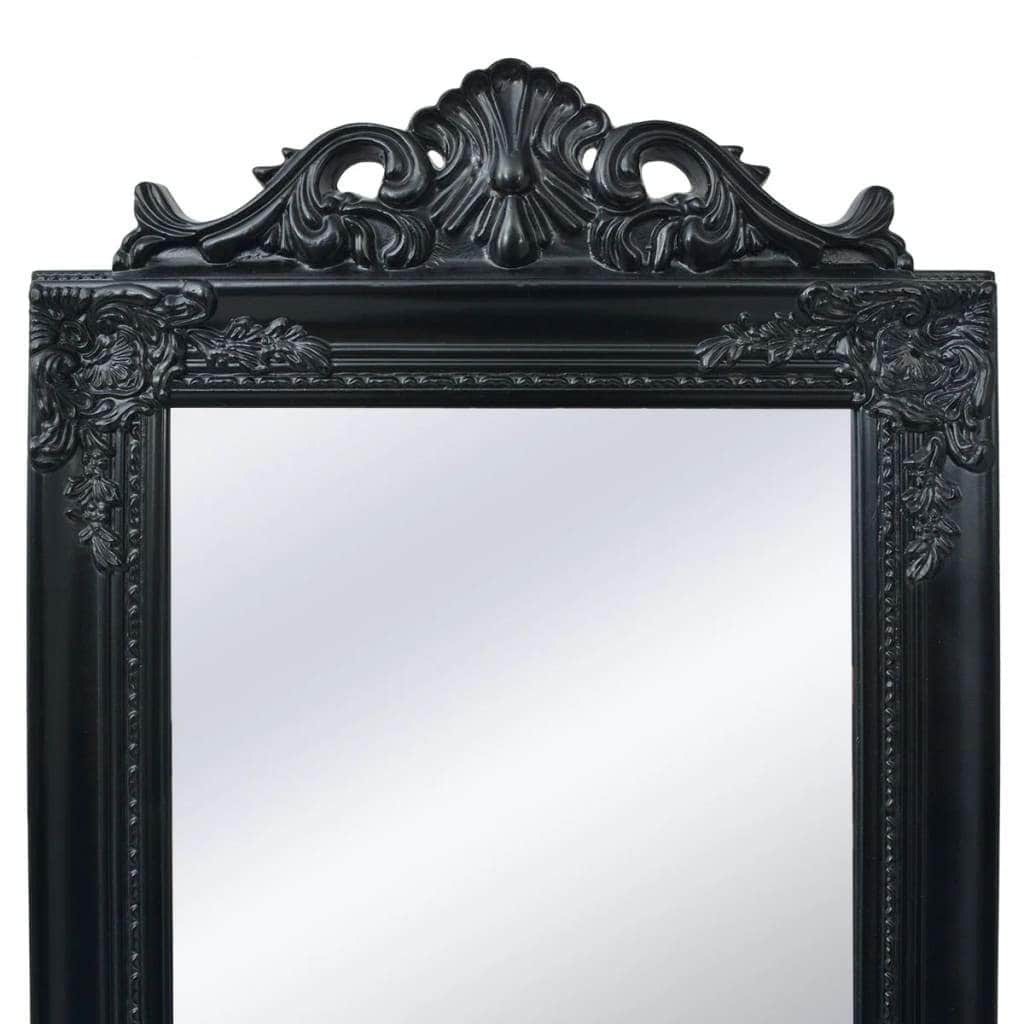 Free-Standing Mirror Baroque Style Black