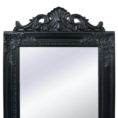 Free-Standing Mirror Baroque Style Black