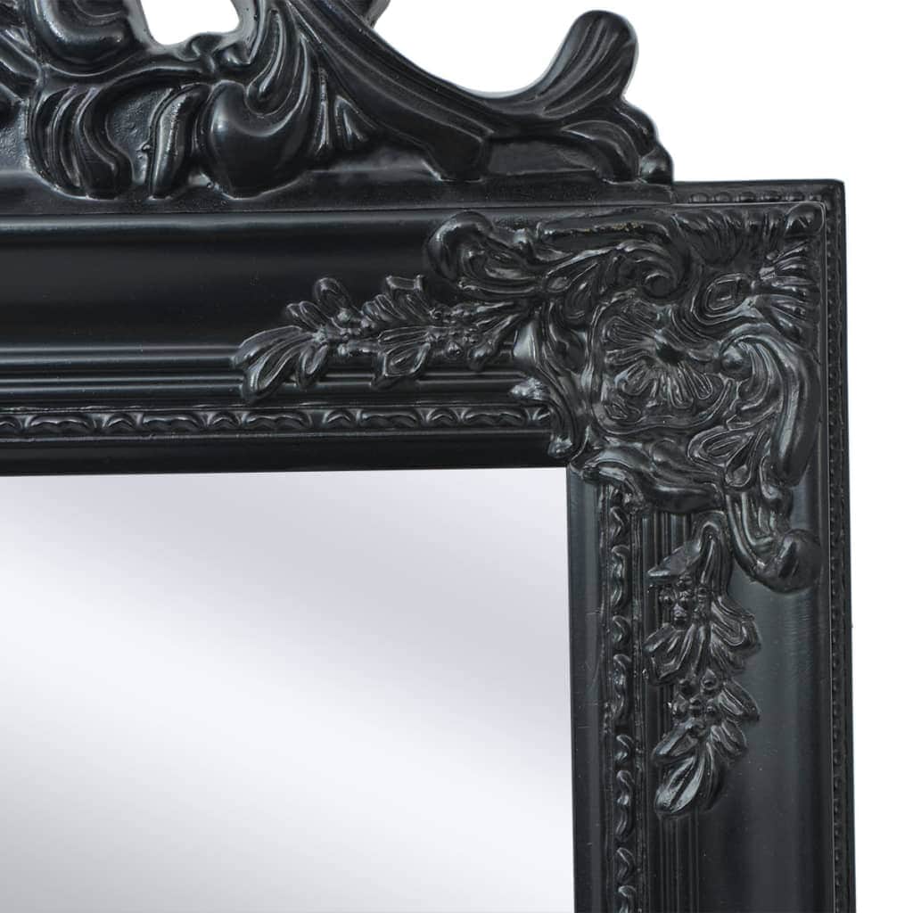 Free-Standing Mirror Baroque Style Black