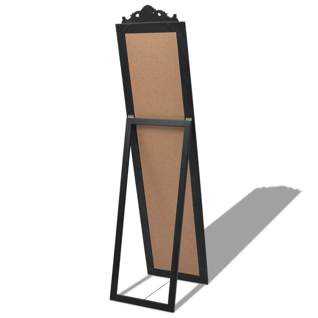 Free-Standing Mirror Baroque Style Black