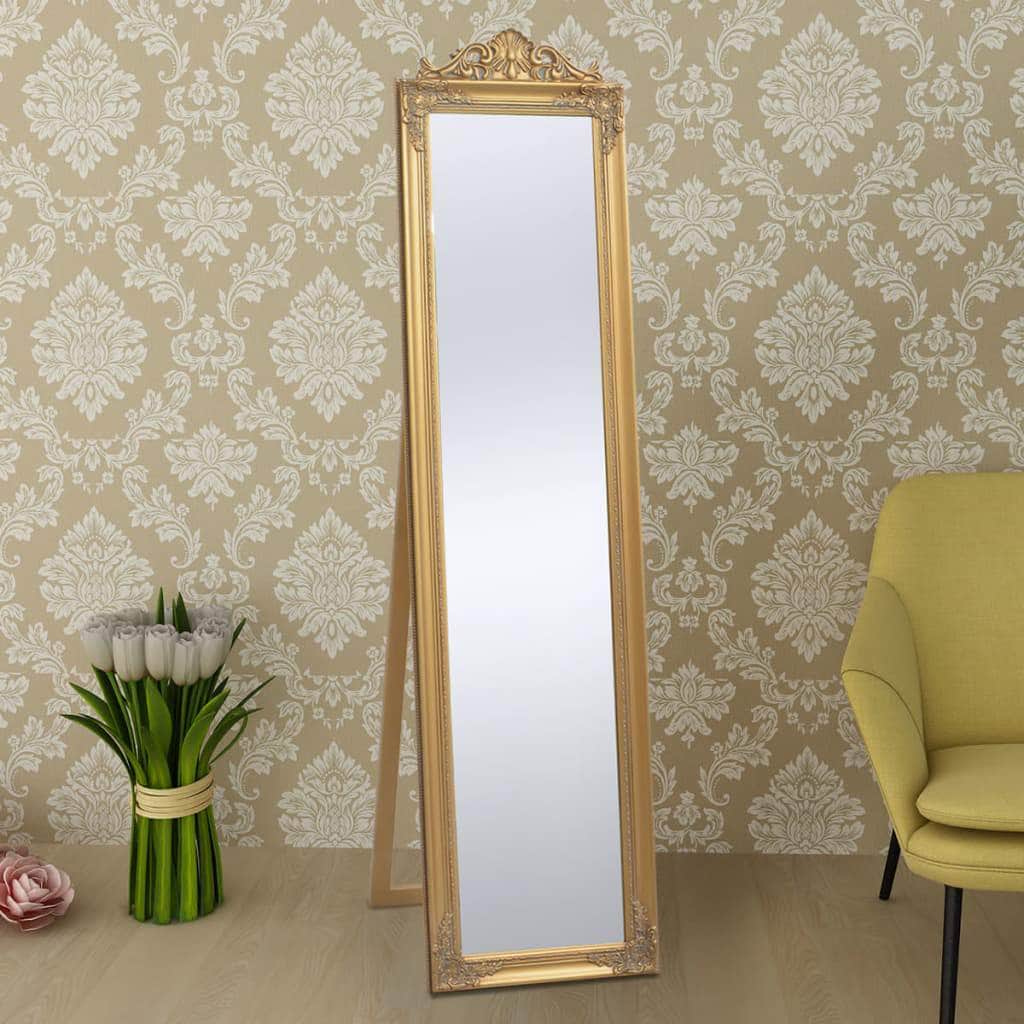 Free-Standing Mirror Baroque Style Gold