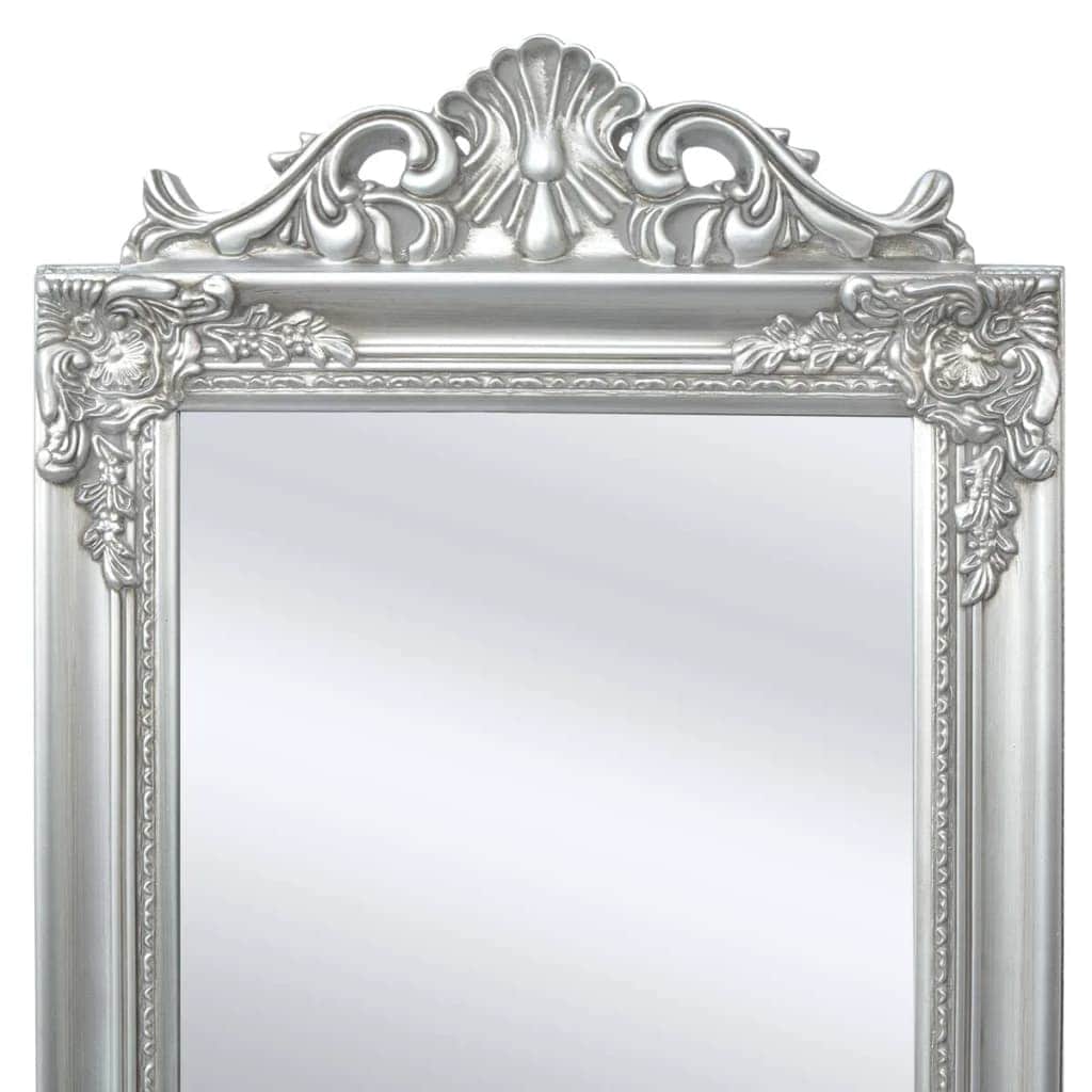 Free-Standing Mirror Baroque Style Silver