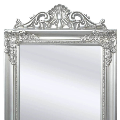 Free-Standing Mirror Baroque Style Silver