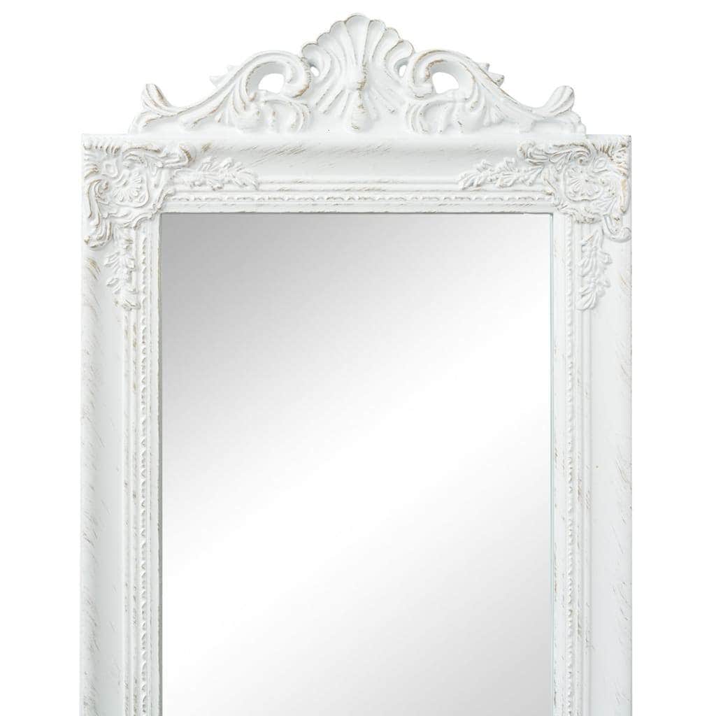 Free-Standing Mirror Baroque Style White