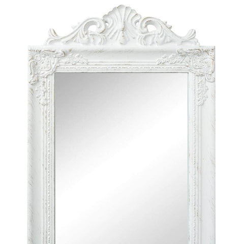 Free-Standing Mirror Baroque Style White