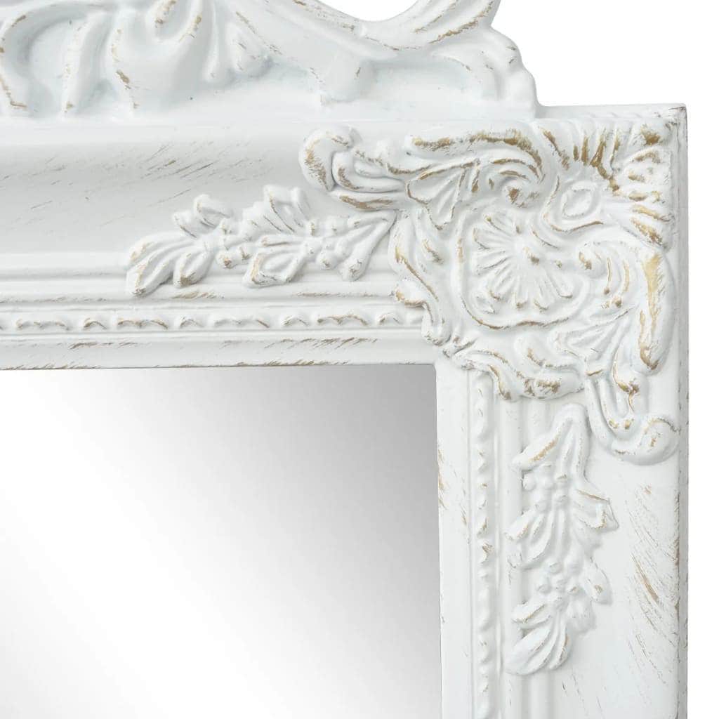 Free-Standing Mirror Baroque Style White