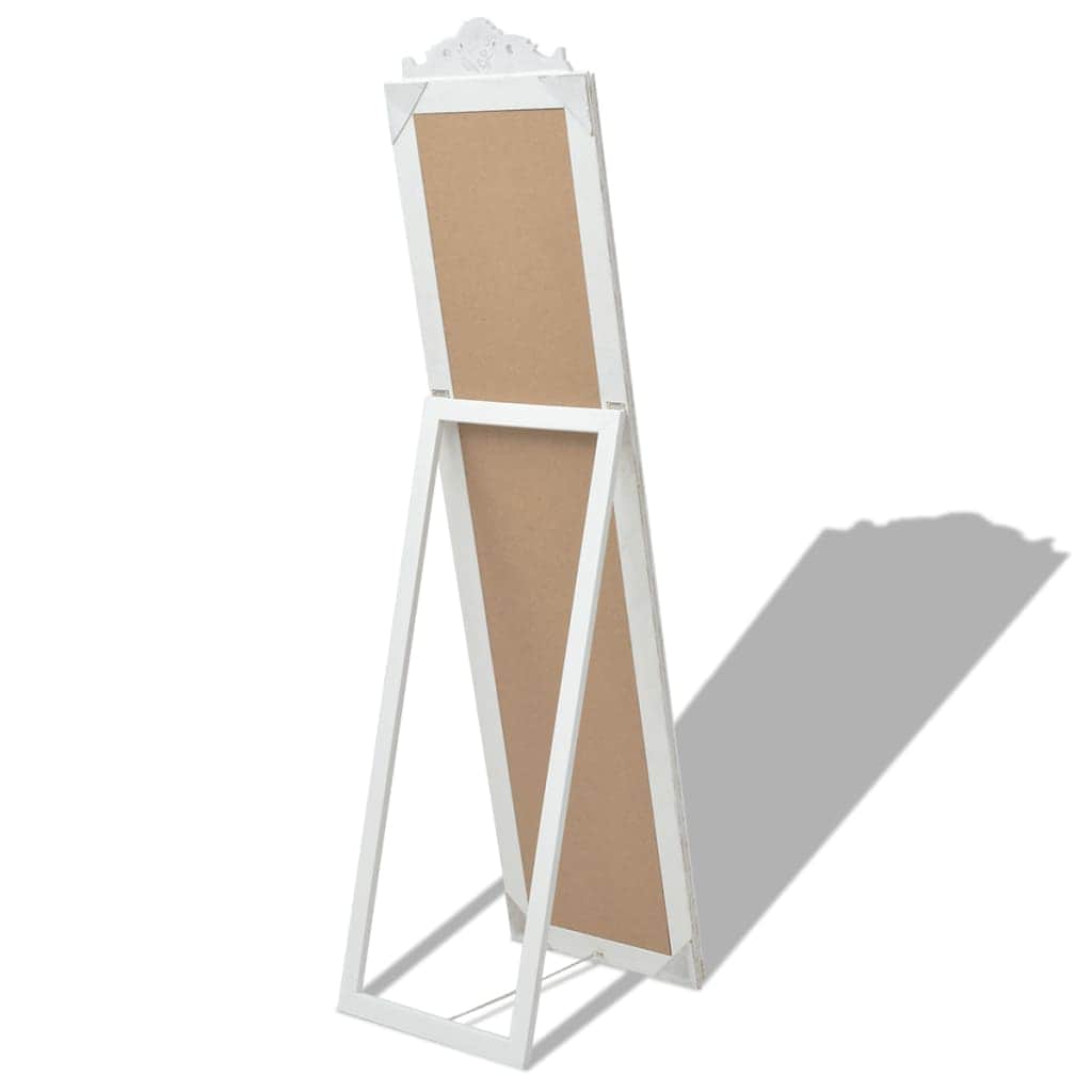 Free-Standing Mirror Baroque Style White