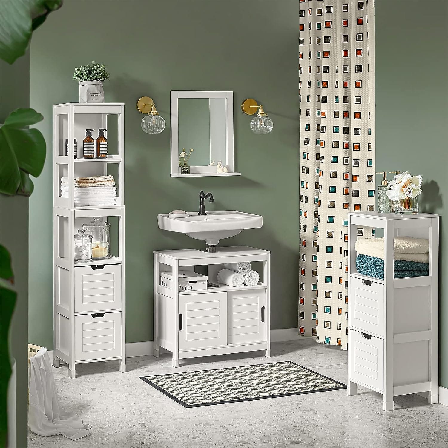 Freestanding Cabinet 2 Drawers Shelf Cupboard | Clothing & Wardrobe Storage - photo 11