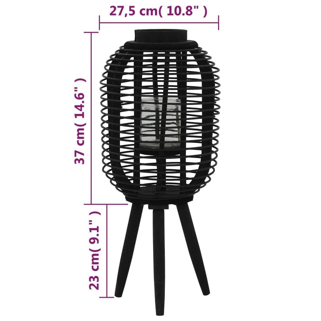 Freestanding Candle Lantern-black