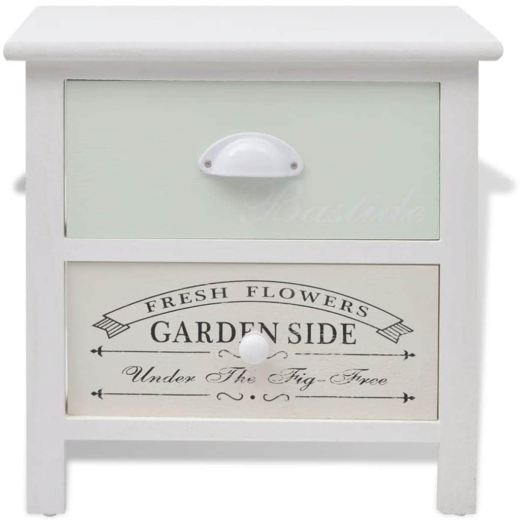 French Bedside Cabinets 2 Pcs Wood